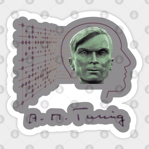 Alan Turing Sticker by GePadeSign